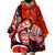 Canada Haida Wearable Blanket Hoodie Classic Haida Stylized Raven in red - Wonder Print Shop