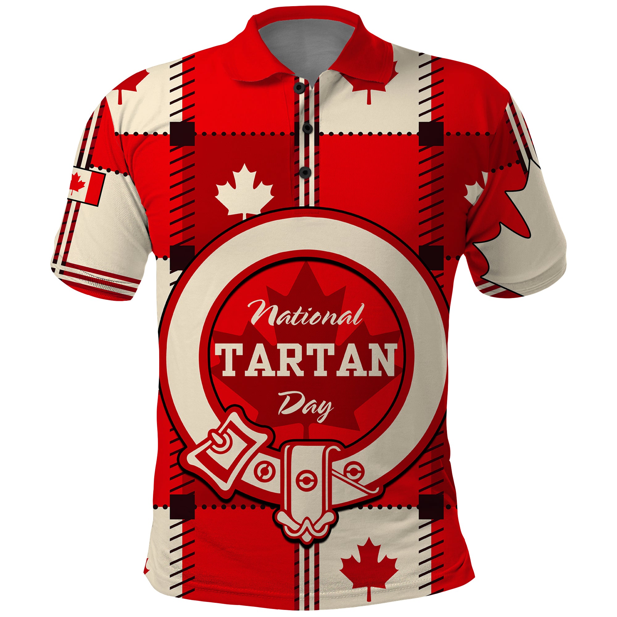 Canada Tartan Day Polo Shirt Canada Maple Leaf Journee du Tartan - Wonder Print Shop