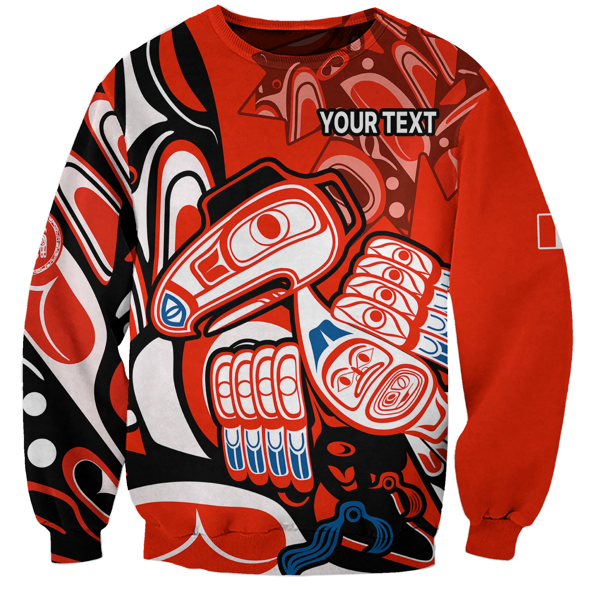 custom-personalised-canada-haida-sweatshirt-classic-haida-stylized-raven-in-red