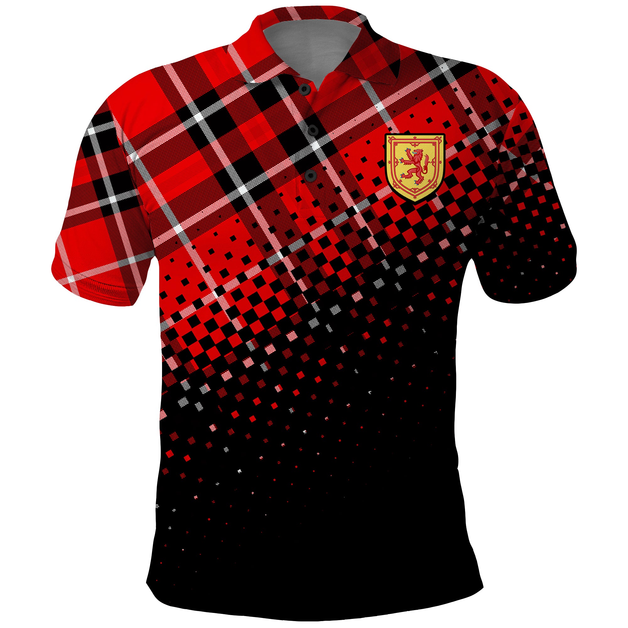 Scottish Gaelic Polo Shirt Crest Scotland Lion Tartan - Wonder Print Shop