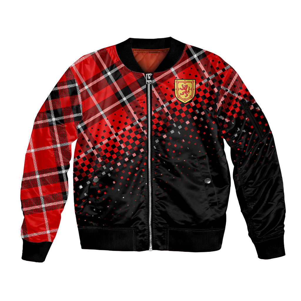 custom-personalised-scottish-gaelic-sleeve-zip-bomber-jacket-crest-scotland-lion-tartan