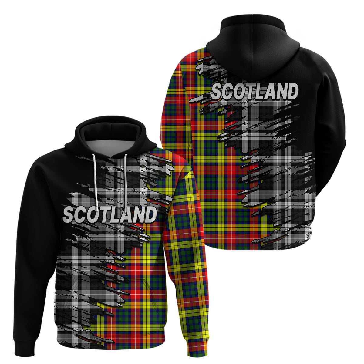 Scottish Tartan Hoodie Scotland Modern Crest Tartan - Wonder Print Shop