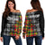 Scottish Tartan Off Shoulder Sweater Scotland Modern Crest Tartan - Wonder Print Shop