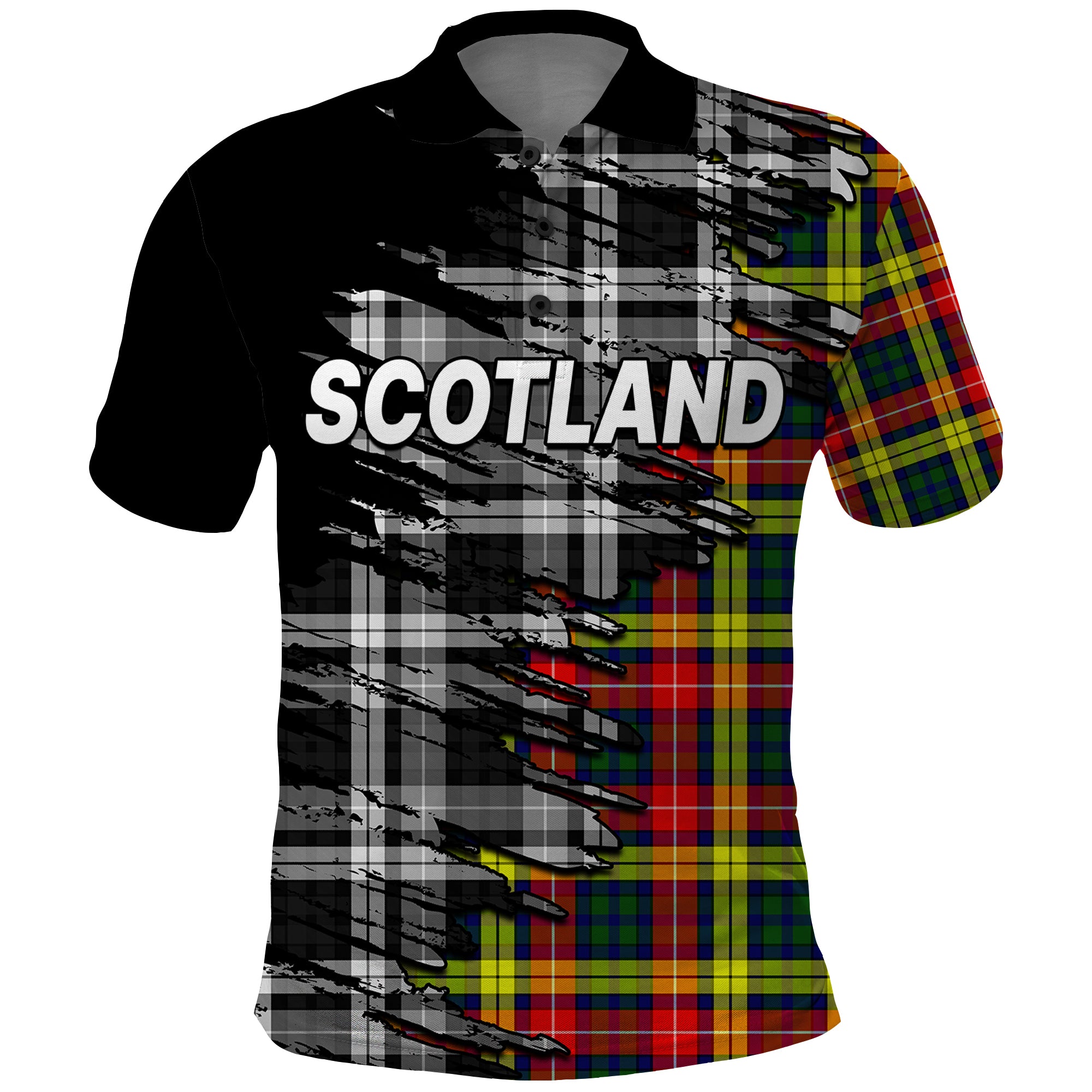 Scottish Tartan Polo Shirt Scotland Modern Crest Tartan - Wonder Print Shop