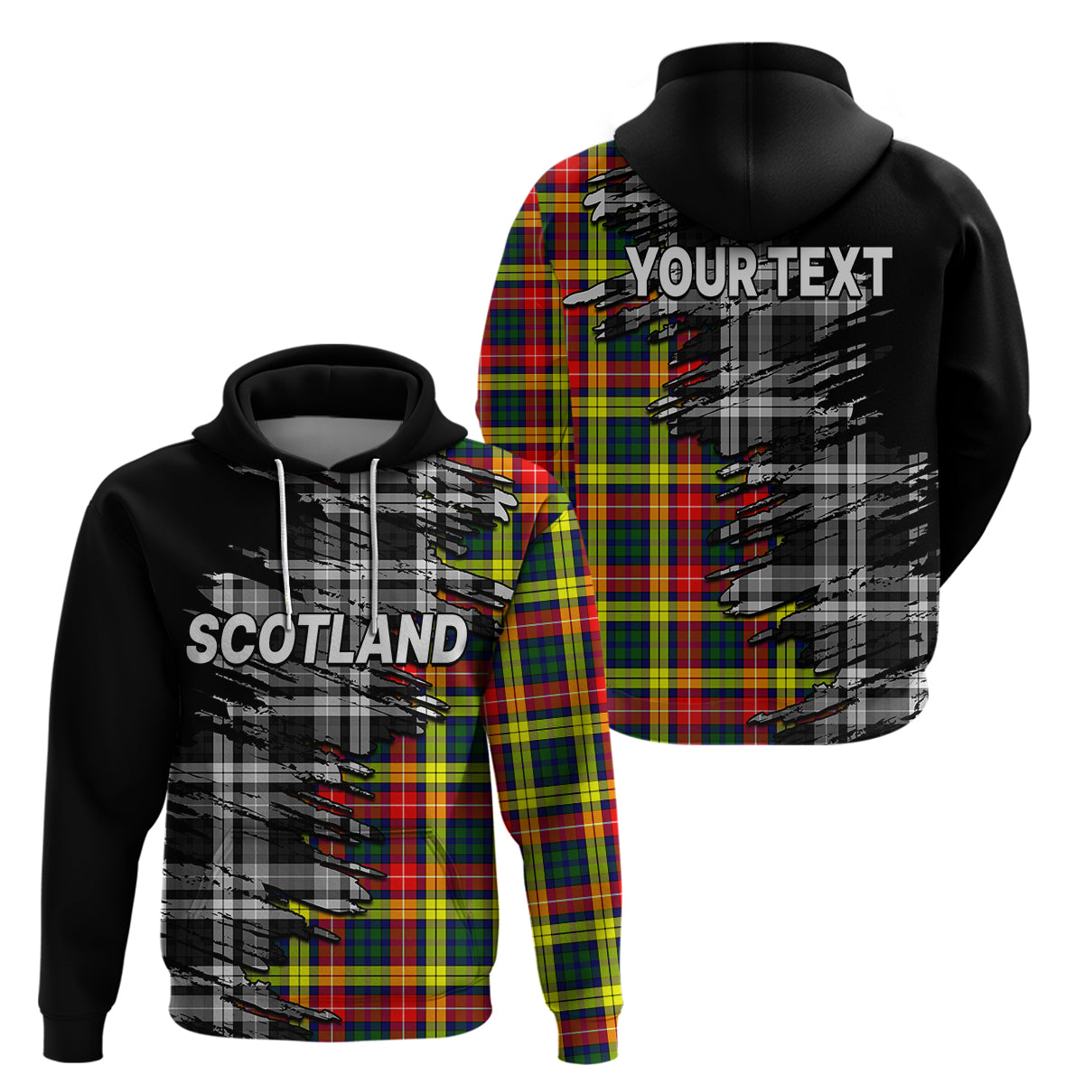 Custom Scottish Tartan Hoodie Scotland Modern Crest Tartan - Wonder Print Shop