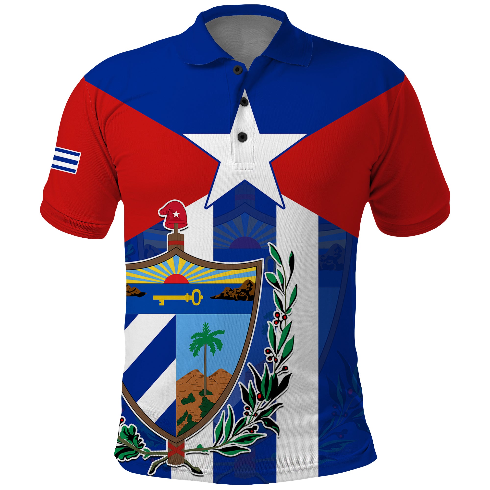 Cuba Simple Polo Shirt Coat Of Arms - Wonder Print Shop