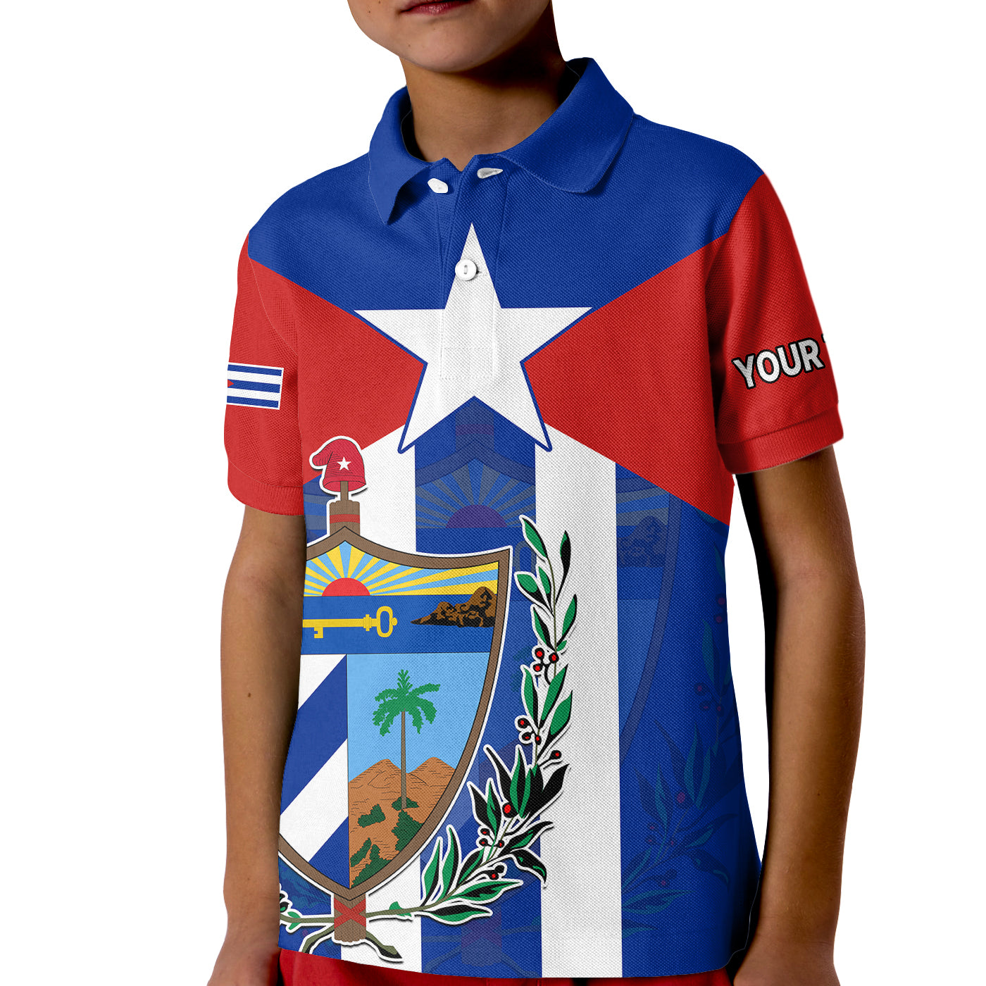 Custom Cuba Simple Polo Shirt Coat Of Arms for Kid - Wonder Print Shop