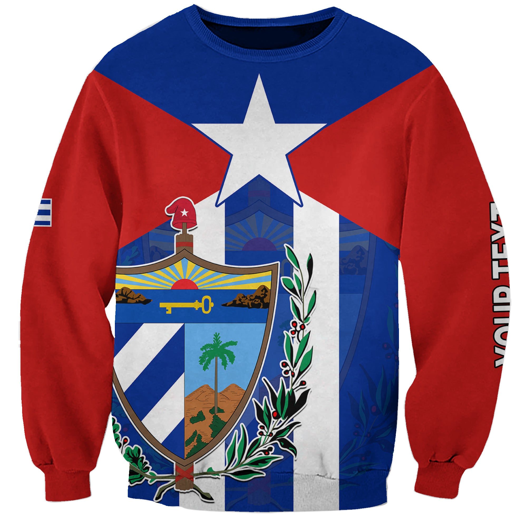 (Custom Personalised) Cuba Simple Coat Of Arms Sweatshirt - Wonder Print Shop