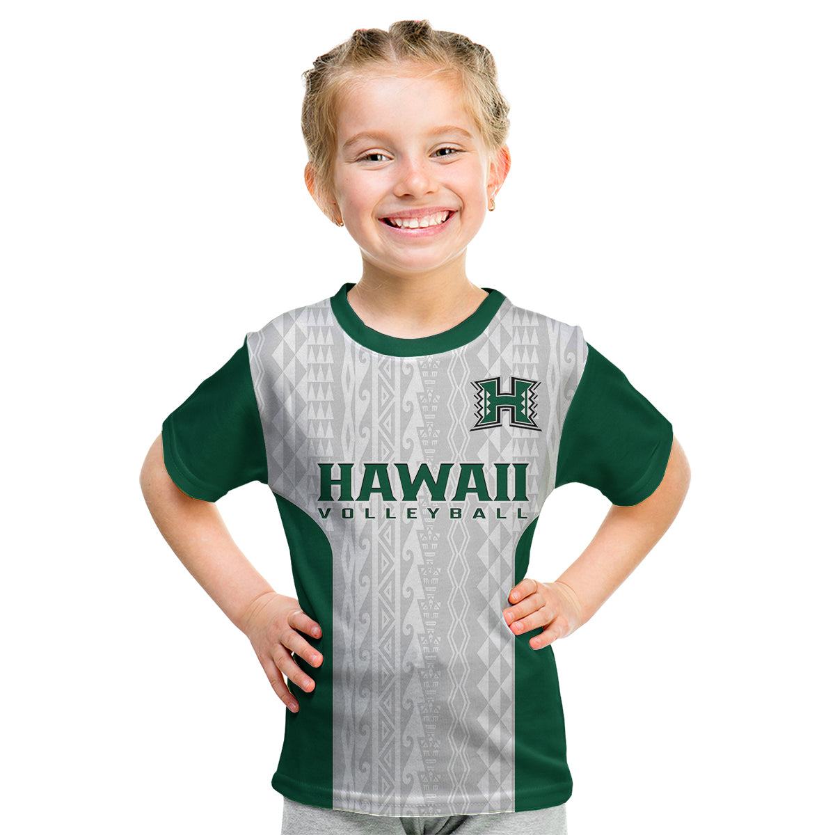 custom-text-and-number-hawaii-volleyball-kid-t-shirt-hawaiian-kakau-white-style