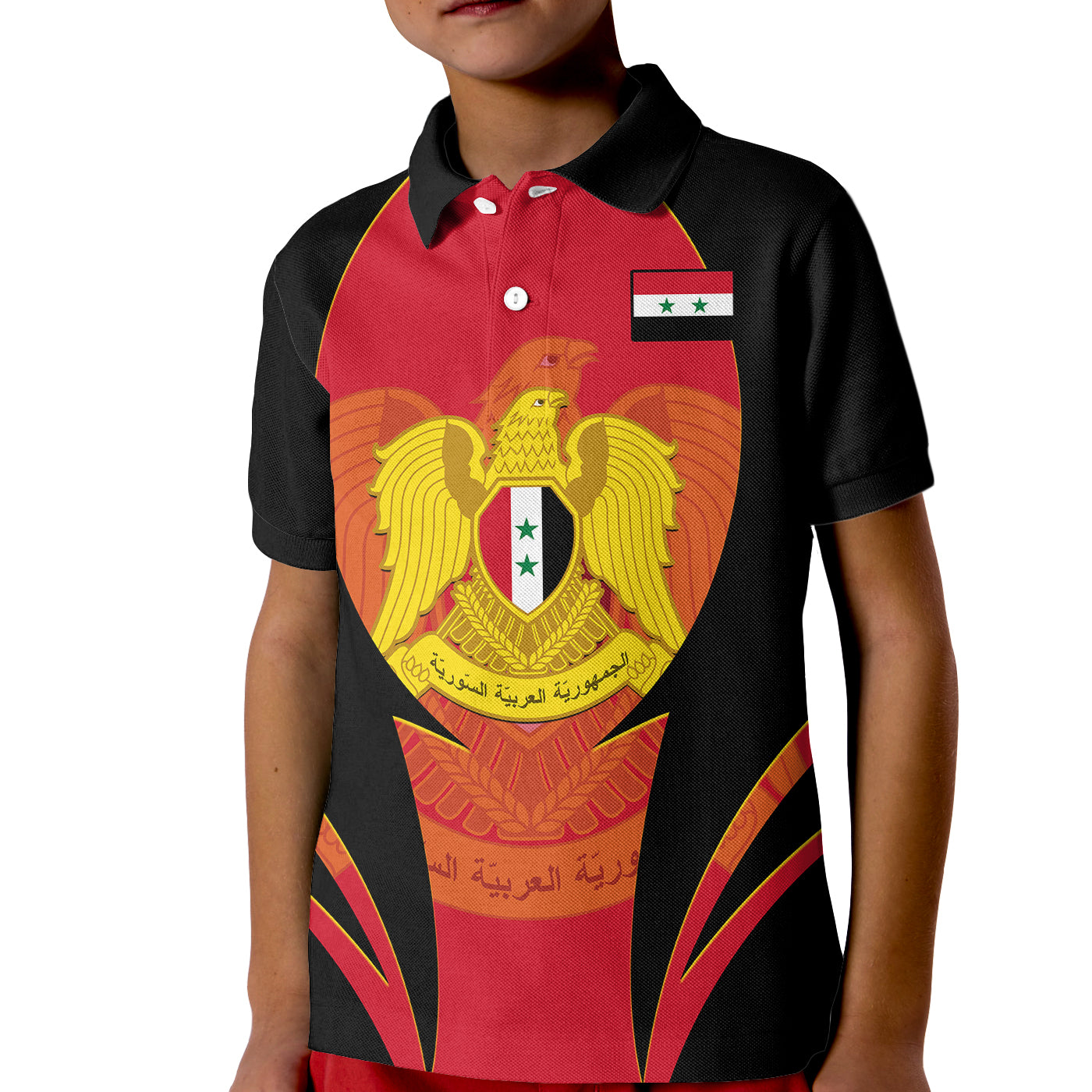 syria-evacuation-day-kid-polo-shirt-coat-of-arms