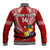 (Custom Text And Number) Tonga Rugby Baseball Jacket Mate Maa Tonga Pacific Tongan Ngatu - Wonder Print Shop