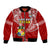 (Custom Text And Number) Tonga Rugby Bomber Jacket Mate Maa Tonga Pacific Tongan Ngatu - Wonder Print Shop