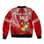 (Custom Text And Number) Tonga Rugby Bomber Jacket Mate Maa Tonga Pacific Tongan Ngatu - Wonder Print Shop