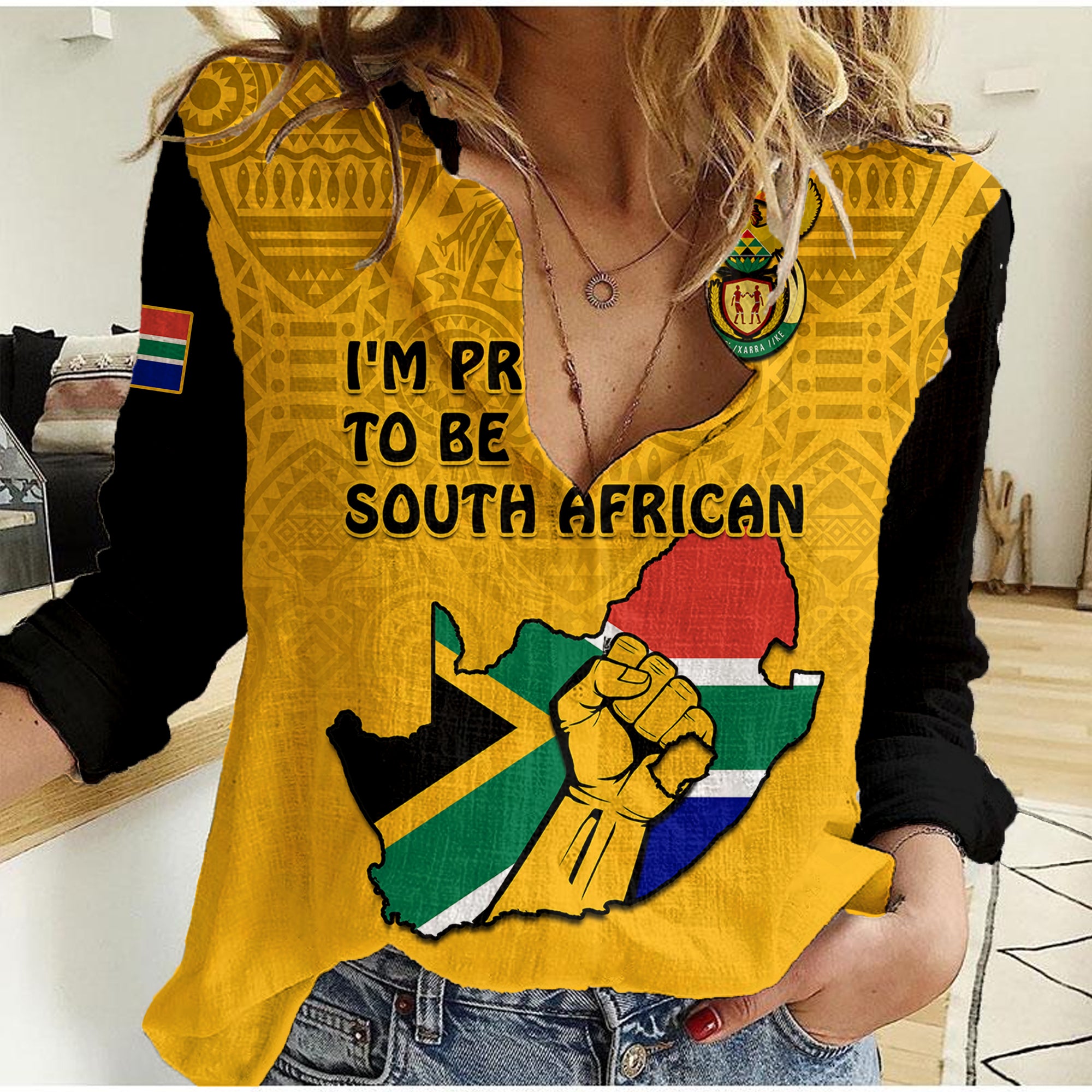 south-africa-women-casual-shirt-african-pattern-happy-freedom-day-yellow-version