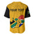 (Custom Personalised) South Africa Baseball Jersey African Pattern Happy Freedom Day Yellow Version - Wonder Print Shop