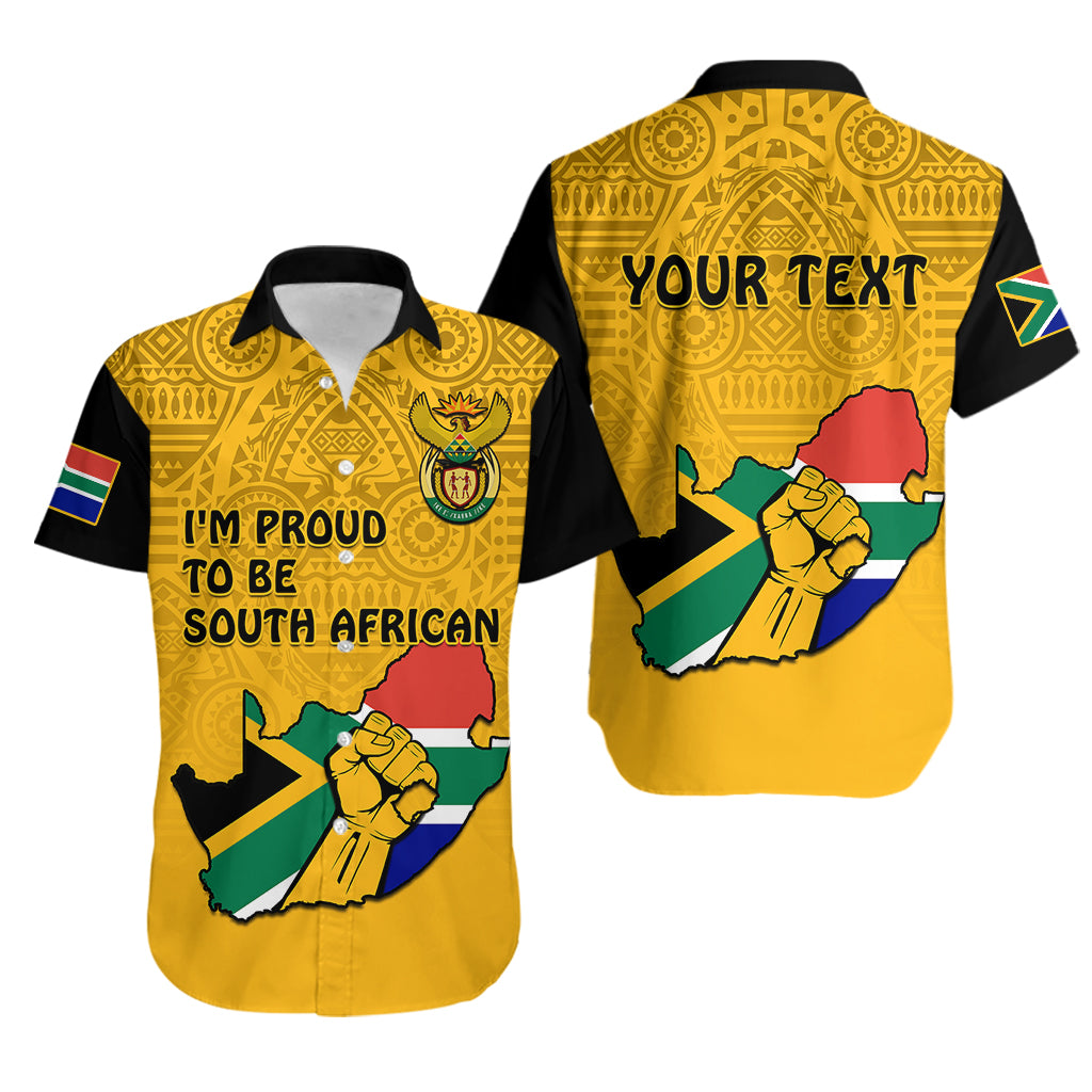 (Custom Personalised) South Africa Hawaiian Shirt African Pattern Happy Freedom Day Yellow Version - Wonder Print Shop