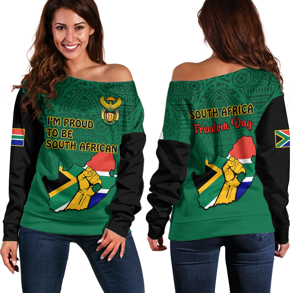 south-africa-off-shoulder-sweater-african-pattern-happy-freedom-day-green-version