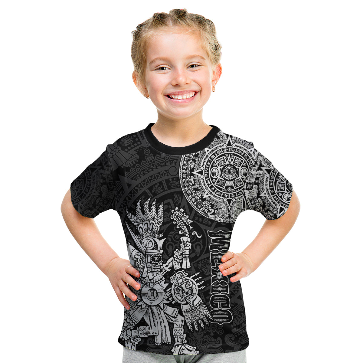 custom-personalised-mexico-aztec-kid-t-shirt-el-calendario-maya-mix-huitzilopochtli-black