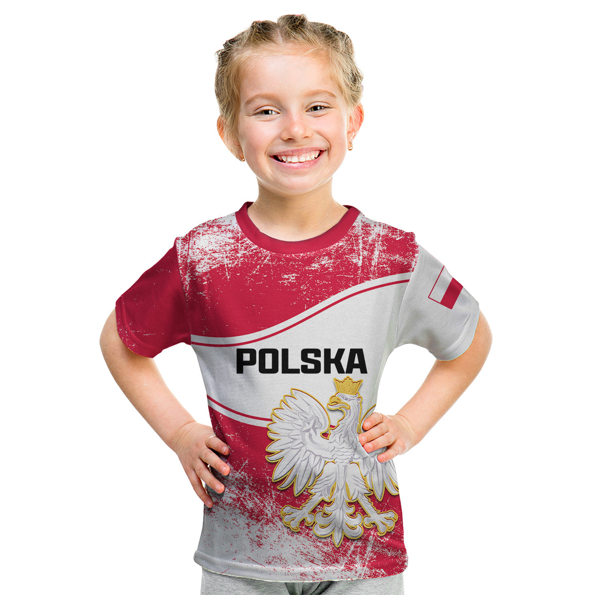 Poland Constitution Day Kid T Shirt Coat Of Arms Grunge Style - Wonder Print Shop