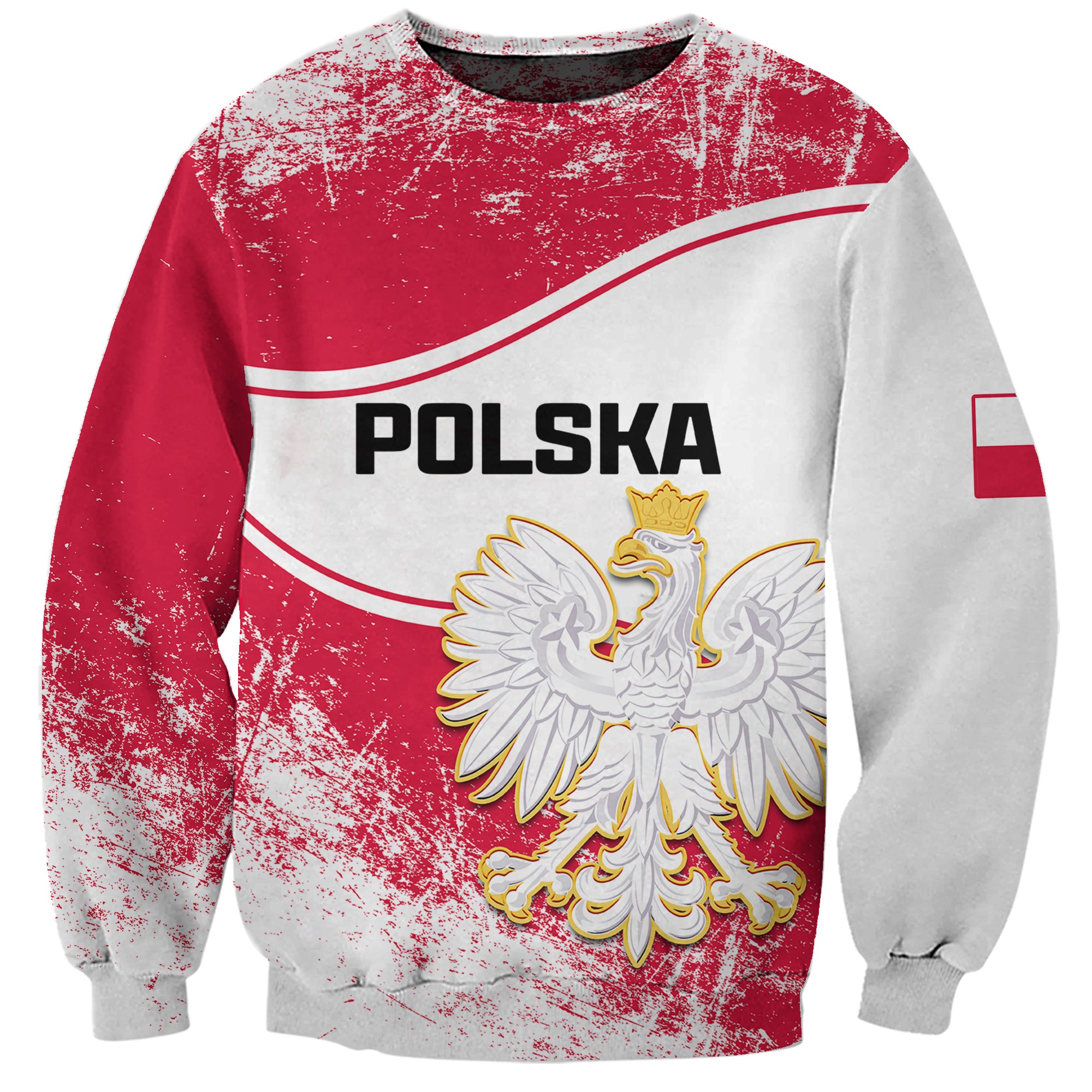 Poland Constitution Day Sweatshirt Coat Of Arms Grunge Style - Wonder Print Shop