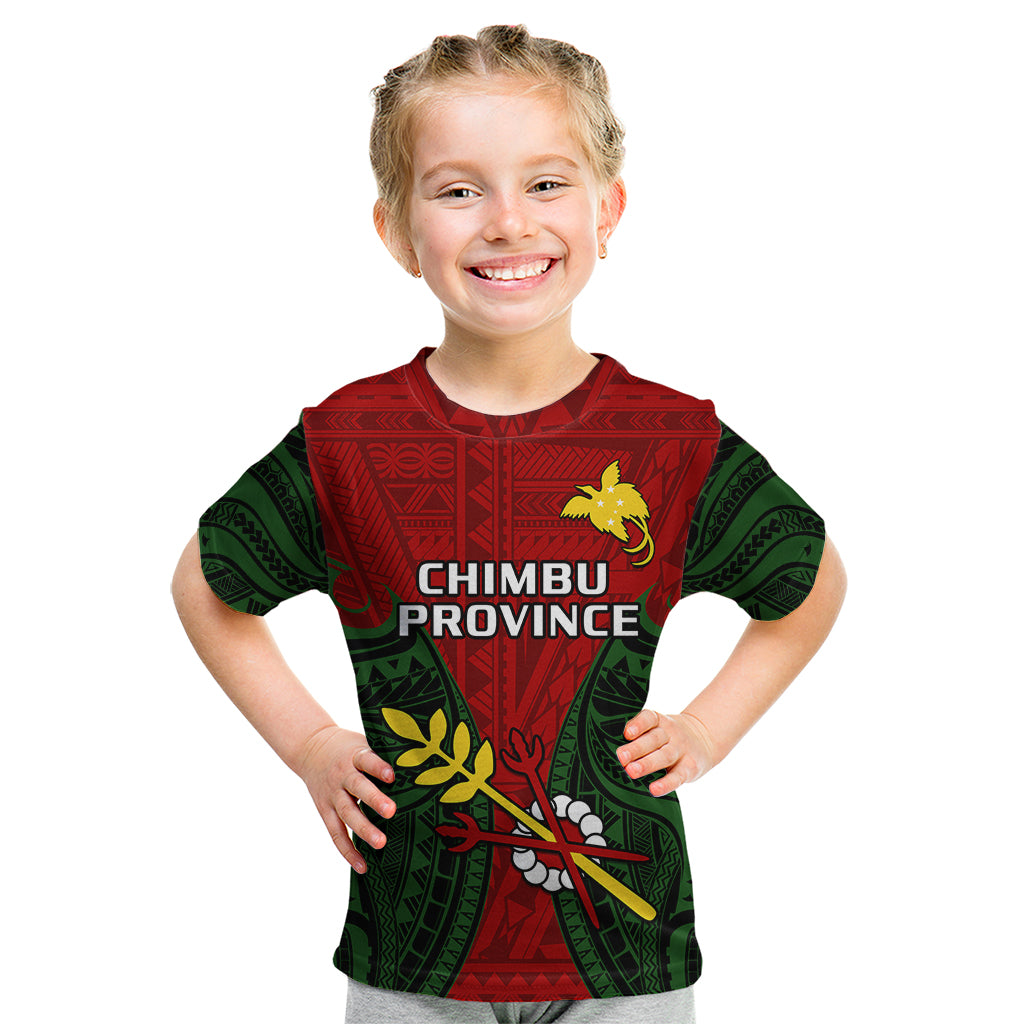 custom-personalised-papua-new-guinea-kid-t-shirt-chimbu-province-mix-coat-of-arms-polynesian-art