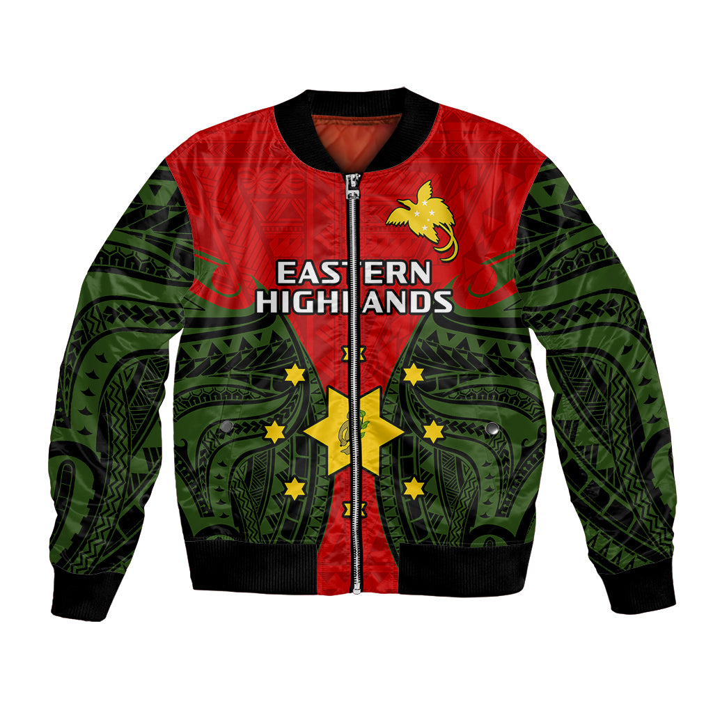 custom-personalised-papua-new-guinea-bomber-jacket-eastern-highlands-province-mix-coat-of-arms-polynesian-art