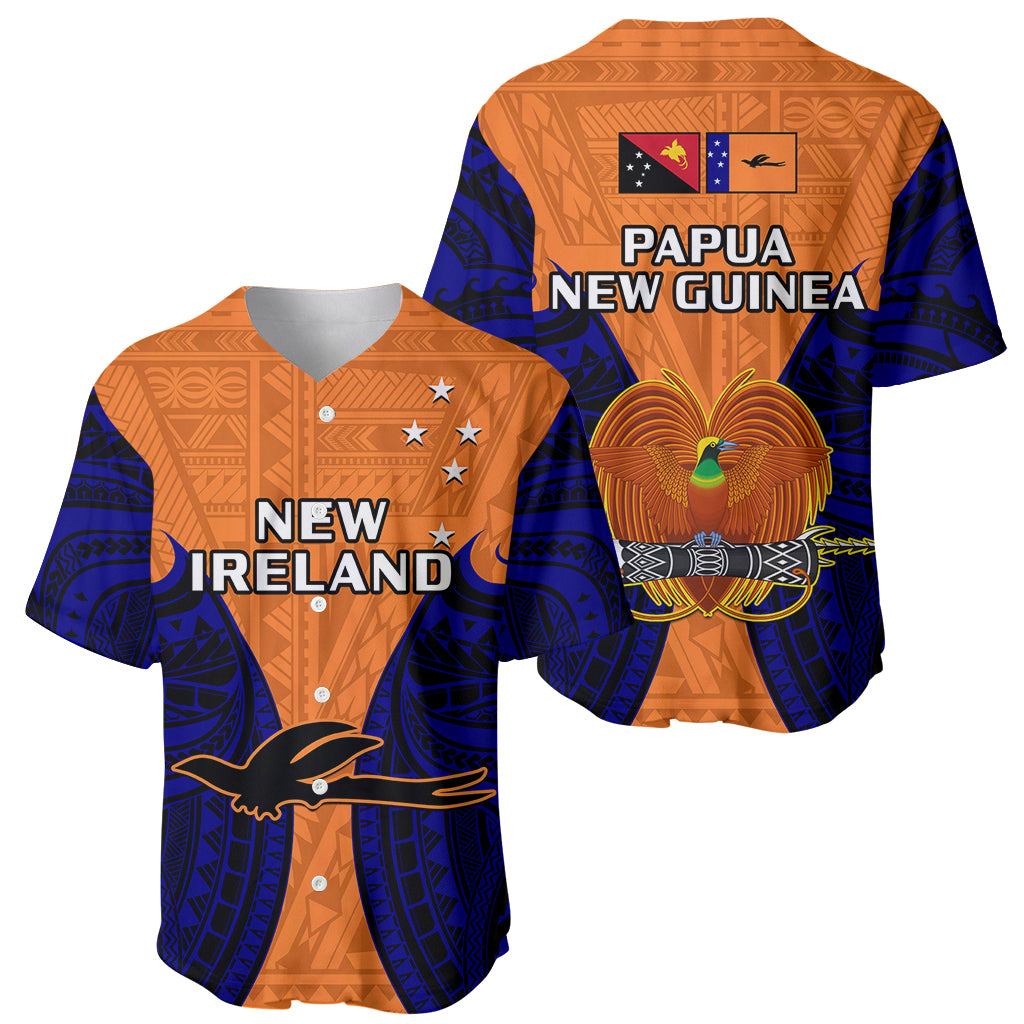 Papua New Guinea Baseball Jersey New Ireland Province Mix Coat Of Arms Polynesian Art - Wonder Print Shop