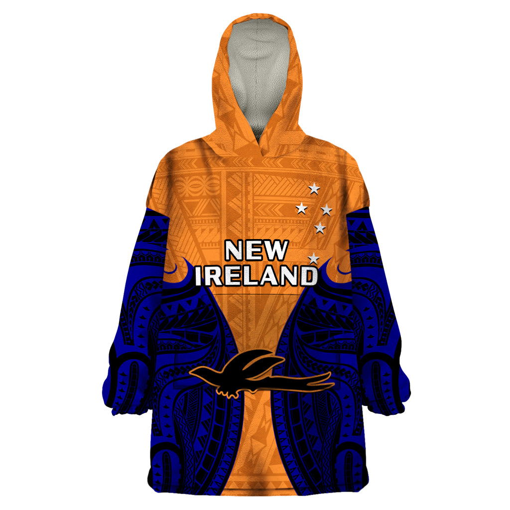 Papua New Guinea Wearable Blanket Hoodie New Ireland Province Mix Coat Of Arms Polynesian Art - Wonder Print Shop