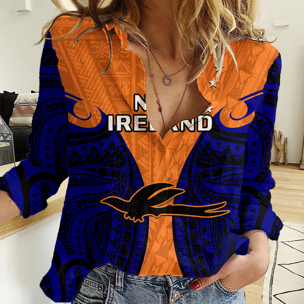 papua-new-guinea-women-casual-shirt-new-ireland-province-mix-coat-of-arms-polynesian-art