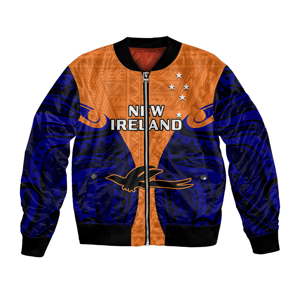 (Custom Personalised) Papua New Guinea Bomber Jacket New Ireland Province Mix Coat Of Arms Polynesian Art - Wonder Print Shop