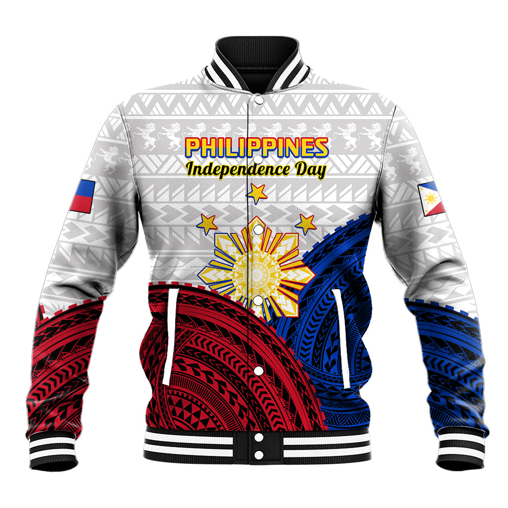 Philippines Independence Day Baseball Jacket Proud To Be Filipino Polynesian Pattern - Wonder Print Shop