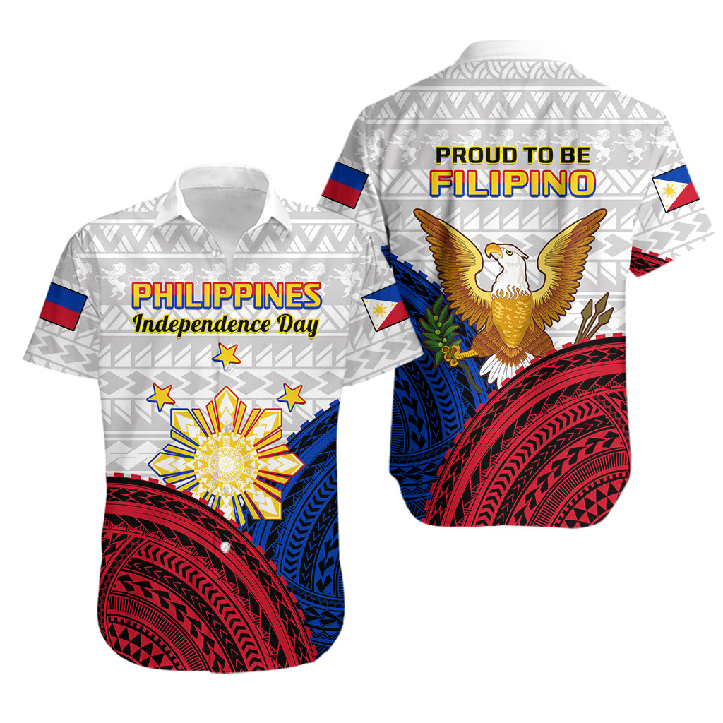 Philippines Independence Day Hawaiian Shirt Proud To Be Filipino Polynesian Pattern - Wonder Print Shop