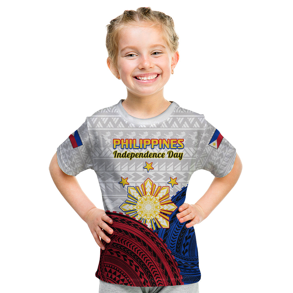 (Custom Personalised) Philippines Independence Day Kid T Shirt Proud To Be Filipino Polynesian Pattern - Wonder Print Shop