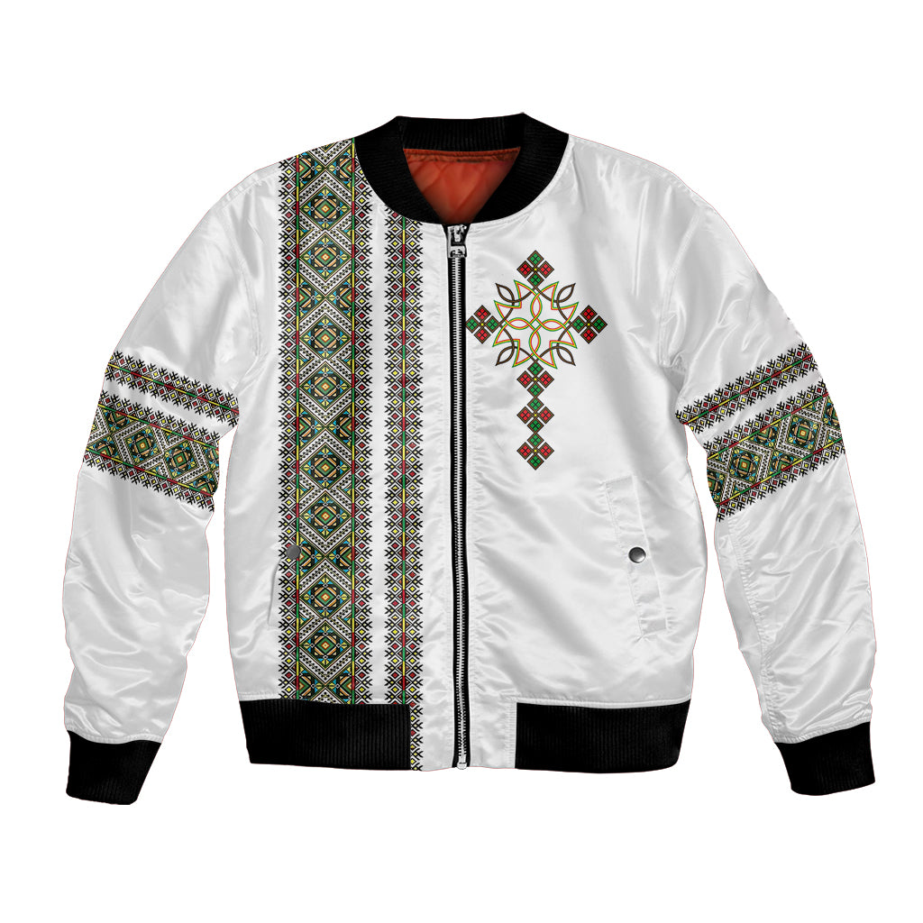 Ethiopia Bomber Jacket Ethiopian Tilet With African Pattern Ver.02 - Wonder Print Shop