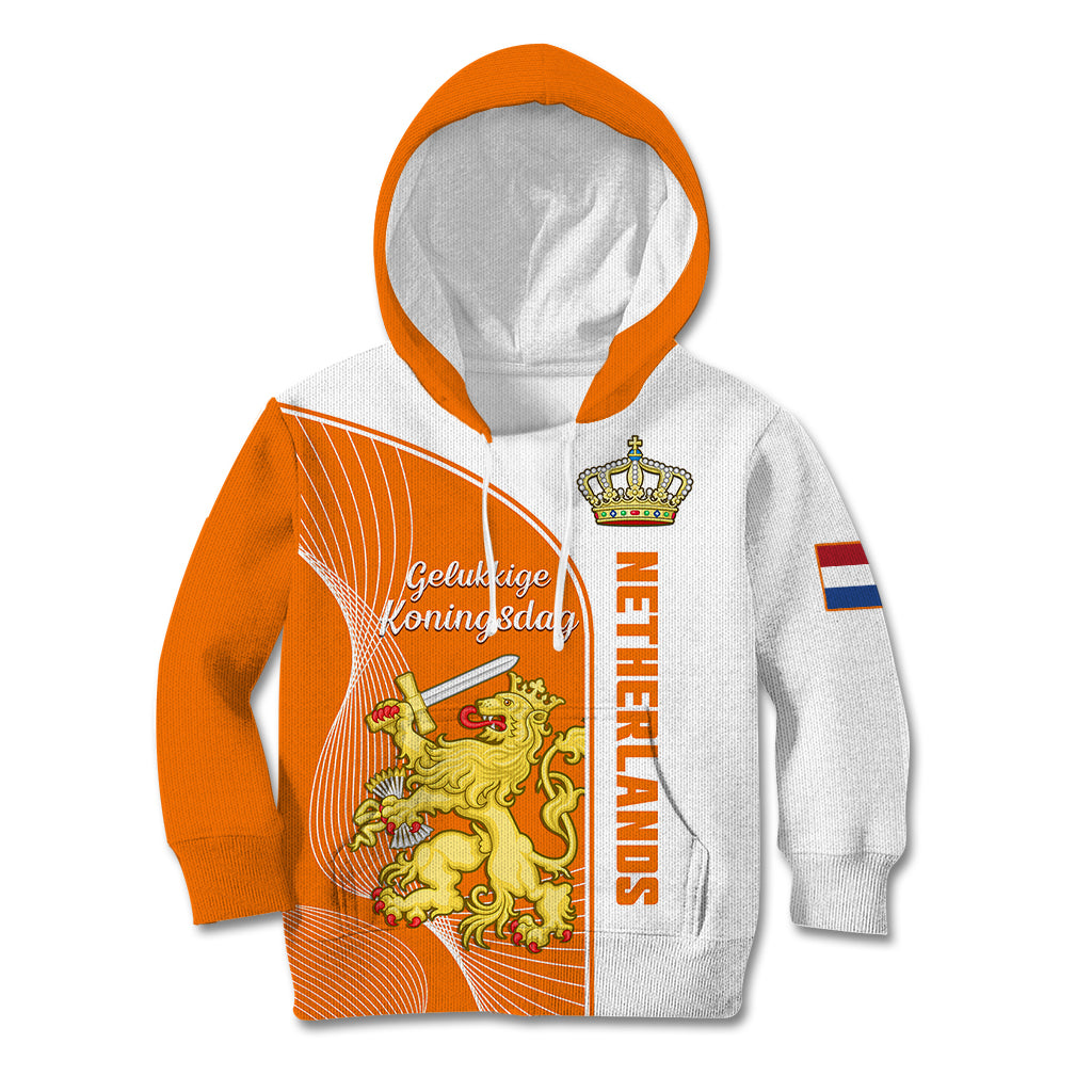 Netherlands Kings Day Kid Hoodie Gelukkige Koningsdag Ver.01 - Wonder Print Shop