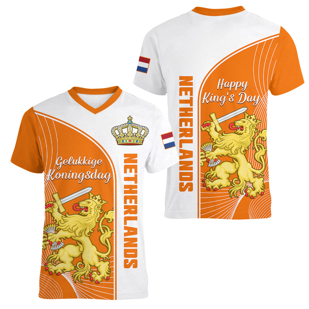 netherlands-kings-day-women-v-neck-t-shirt-gelukkige-koningsdag-ver01