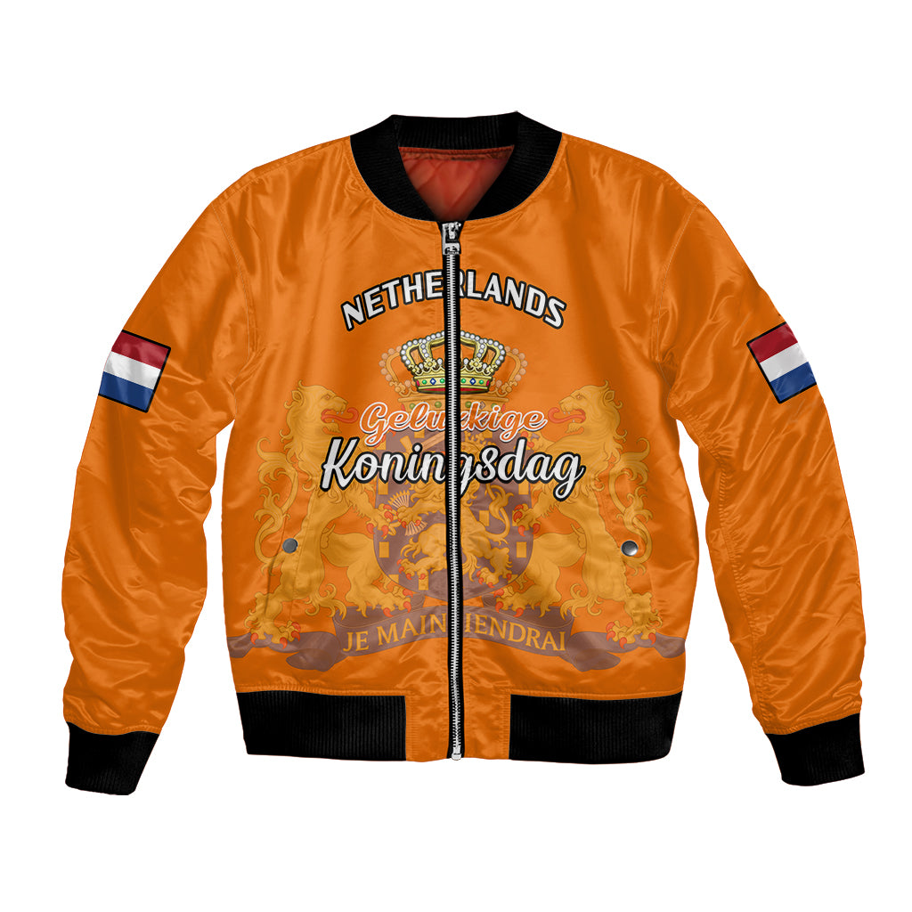 Netherlands Kings Day Bomber Jacket Gelukkige Koningsdag Ver.02 - Wonder Print Shop