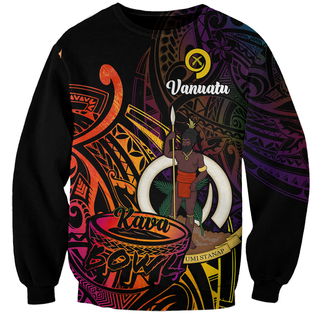 (Custom Personalised) Vanuatu Sweatshirt Kava Bowl Mix Polynesian Gradient Style - Wonder Print Shop