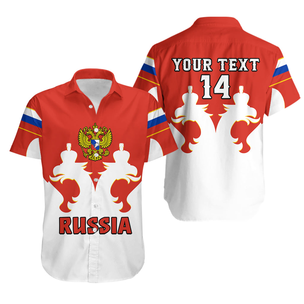 (Custom Text And Number) Russia Hockey 2023 White Sporty Style Hawaiian Shirt - Wonder Print Shop