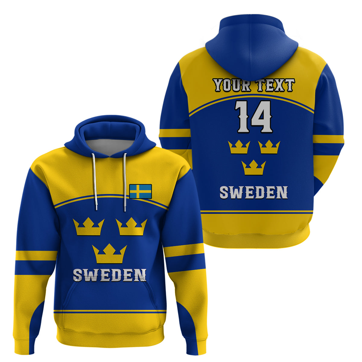 Custom Sweden Hockey 2023 Sporty Style Hoodie - Wonder Print Shop