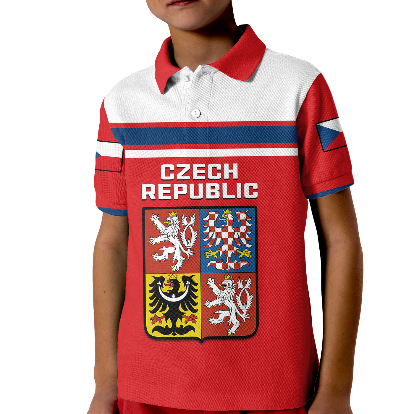 Czech Republic Hockey 2023 Polo Shirt Sporty Style for Kid - Wonder Print Shop