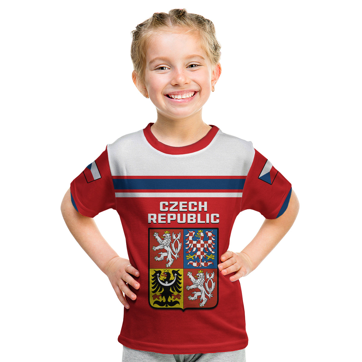 Czech Republic Hockey 2023 Sporty Style Kid T Shirt - Wonder Print Shop