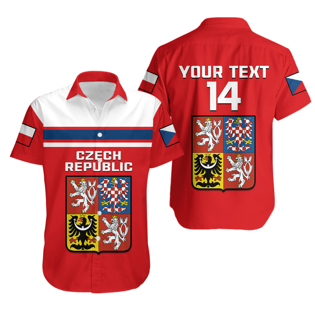 (Custom Text And Number) Czech Republic Hockey 2023 Sporty Style Hawaiian Shirt - Wonder Print Shop