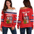 (Custom Text And Number) Czech Republic Hockey 2023 Sporty Style Off Shoulder Sweater - Wonder Print Shop