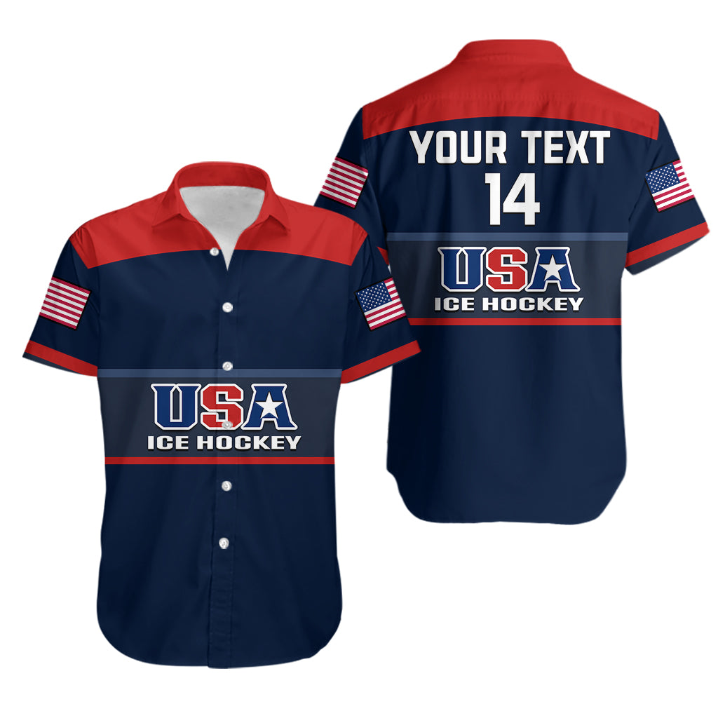 (Custom Text And Number) United States Hockey 2023 Hawaiian Shirt USA Sporty Style - Wonder Print Shop