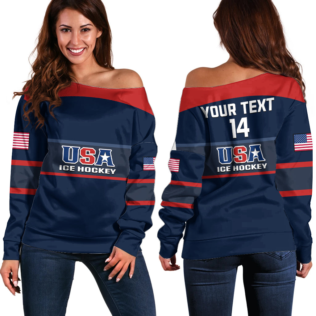 custom-text-and-number-united-states-hockey-2023-off-shoulder-sweater-usa-sporty-style