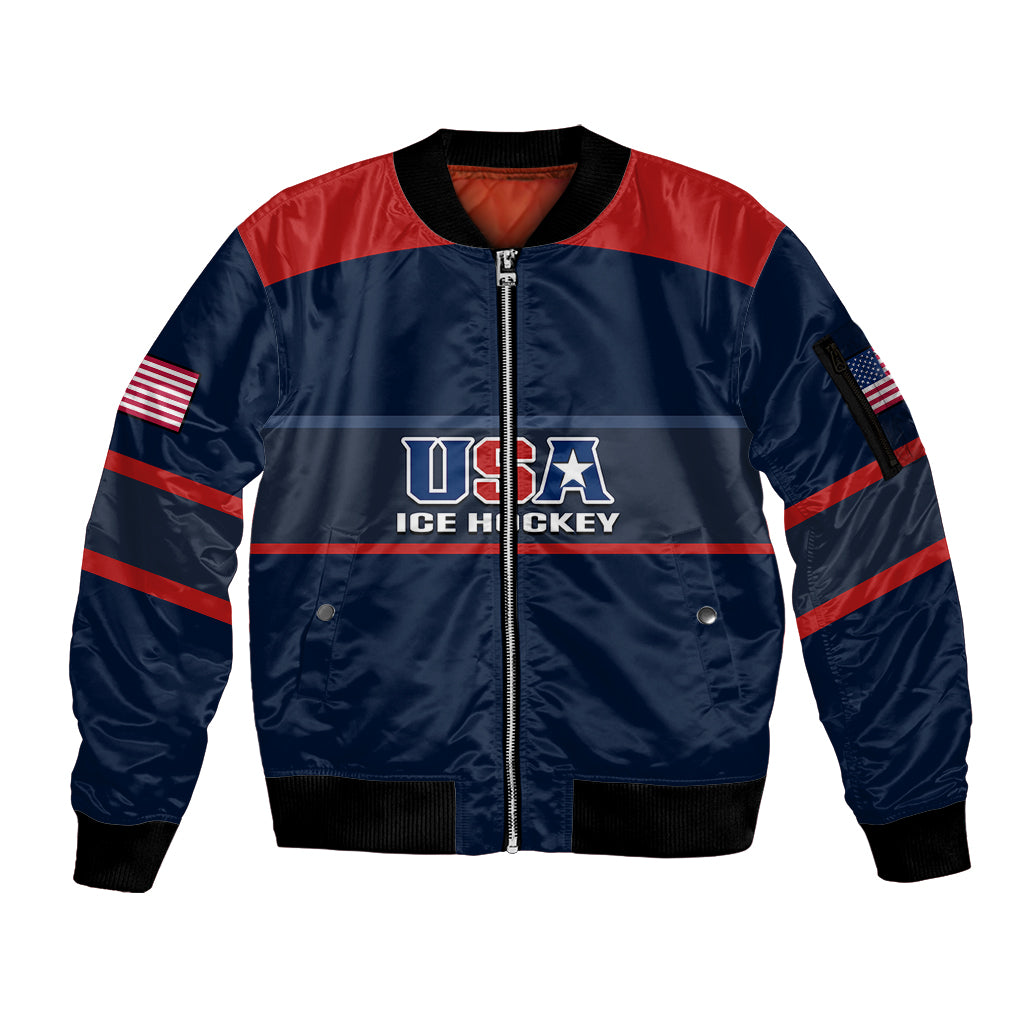 custom-text-and-number-united-states-hockey-2023-sleeve-zip-bomber-jacket-usa-sporty-style