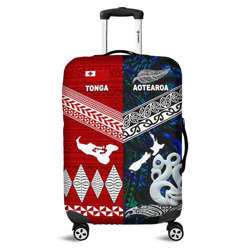 New Zealand and Tonga Luggage Cover Together Blue LT8 - Wonder Print Shop