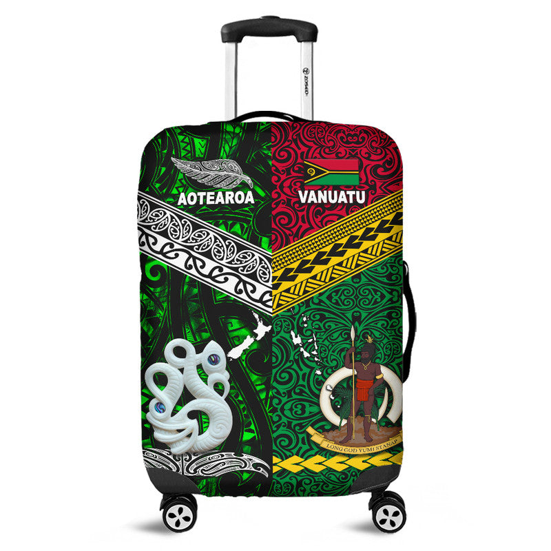 New Zealand and Vanuatu Luggage Cover Together Green LT8 - Wonder Print Shop