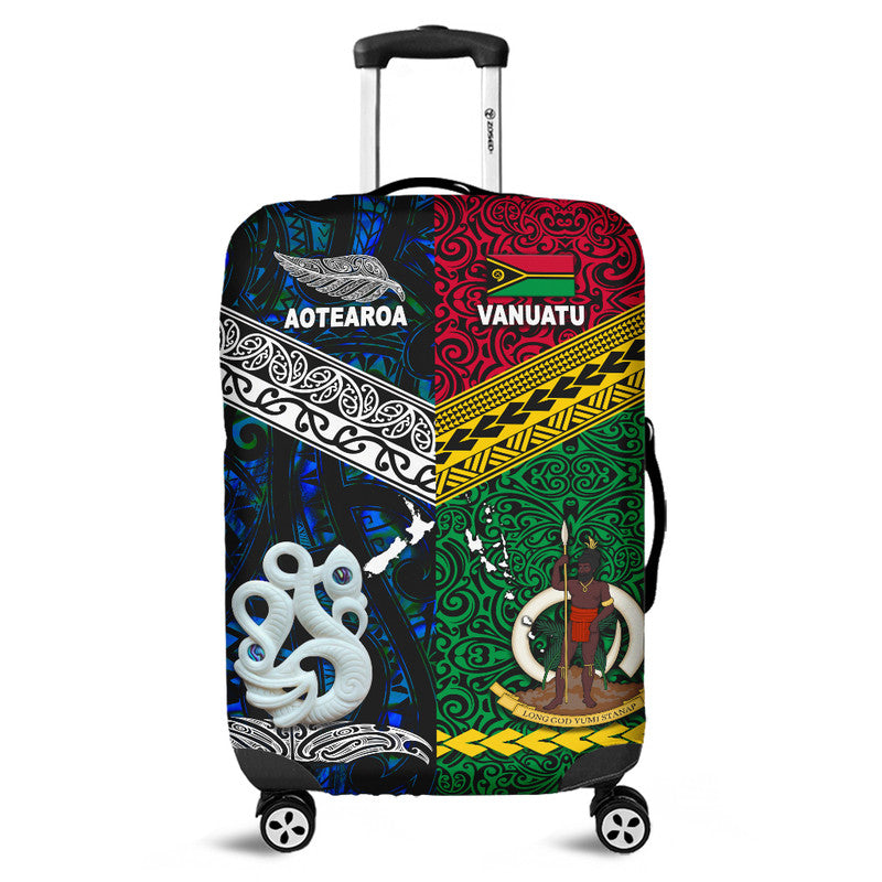 New Zealand and Vanuatu Luggage Cover Together Blue LT8 - Wonder Print Shop